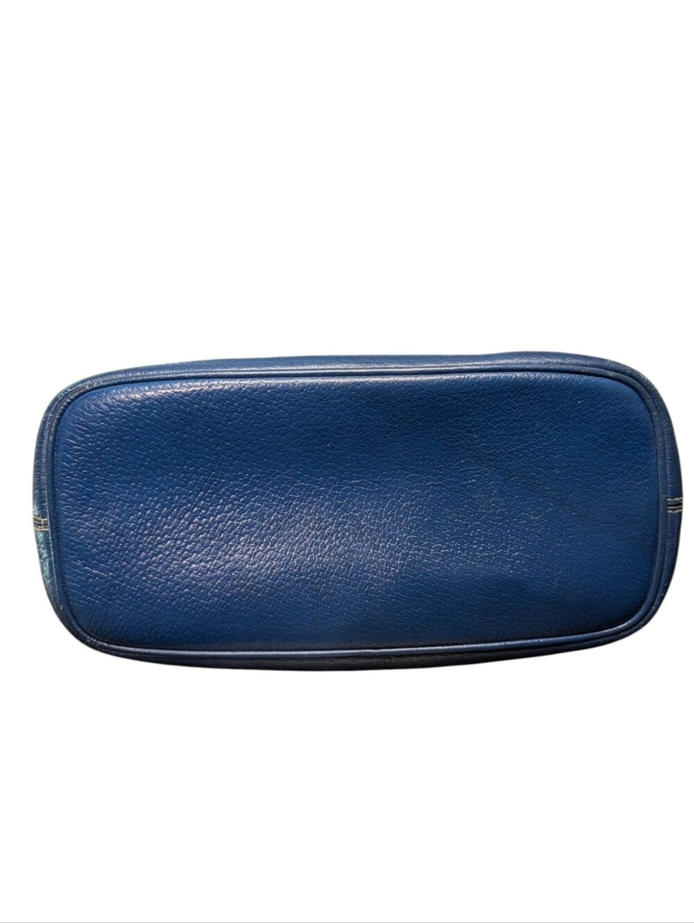 Vintage 80s Gucci Navy Blue Leather Shoulder Tote - Picture 9 of 11